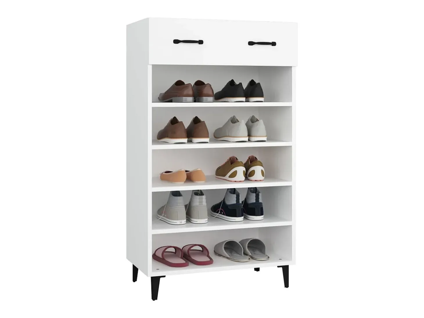 Mueble zapatero de madera contrachapada blanco 60x35x105 cm ES552129