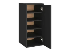 Mueble zapatero de madera contrachapada negro 32x35x70 cm ES654437