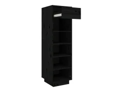 Mueble zapatero de madera maciza de pino negro 30x34x105 cm ES556892