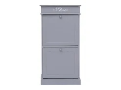 Mueble zapatero de madera de Paulownia gris 50x28x98 cm ES292938