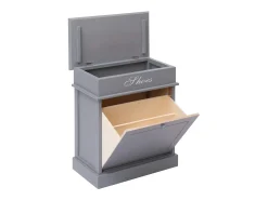 Mueble zapatero de madera de Paulownia gris 50x28x58 cm ES312168
