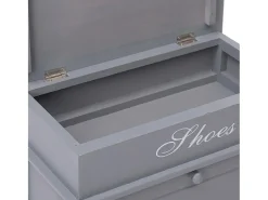 Mueble zapatero de madera de Paulownia gris 50x28x58 cm ES312168