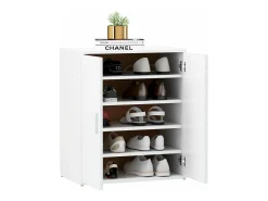 Mueble zapatero de madera de ingeniería blanco 60x35x70 cm ES711665