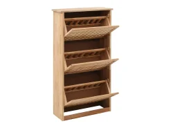 Mueble zapatero de madera maciza de nogal 55x20x104 cm ES740823