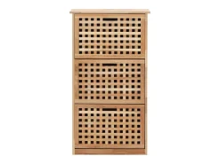 Mueble zapatero de madera maciza de nogal 55x20x104 cm ES740823