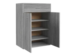 Mueble zapatero de madera contrachapada gris Sonoma 60x35x84 cm ES704563
