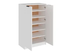 Mueble zapatero de madera contrachapada blanco 59x35x100 cm ES248459
