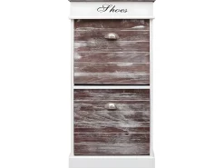 Mueble zapatero de madera de Paulownia marrón 50x28x98 cm ES565210