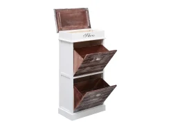 Mueble zapatero de madera de Paulownia marrón 50x28x98 cm ES565210