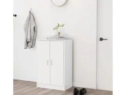 Mueble zapatero de madera contrachapada blanco 60x35x92 cm ES201332