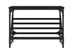 Mueble zapatero de madera de ingeniería negro 60x30x45 cm ES614196