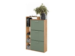 Mueble zapatero goldkraft roble/verde 80x24.2x128.3 orlando