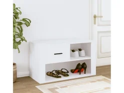 Mueble zapatero madera contrachapada blanco 80x35x45 cm ES417784