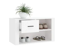 Mueble zapatero madera contrachapada blanco 80x35x45 cm ES417784