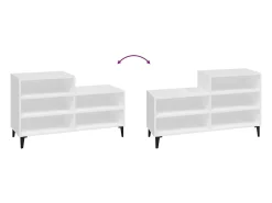 Mueble zapatero madera contrachapada blanco 102x36x60 cm ES636202