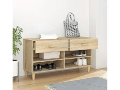 Mueble zapatero madera contrachapada roble Sonoma 102x35x55 cm ES731340