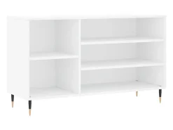 Mueble zapatero madera contrachapada blanco brillo 102x36x60 cm ES482690