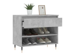 Mueble zapatero madera contrachapada gris hormigón 70x36x60 cm ES348570