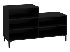Mueble zapatero madera contrachapada negro 102x36x60 cm ES532663