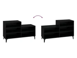 Mueble zapatero madera contrachapada negro 102x36x60 cm ES532663