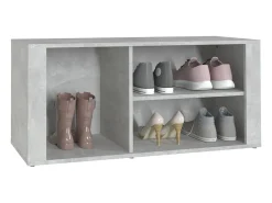 Mueble zapatero madera contrachapada gris hormigón 100x35x45 cm ES474192