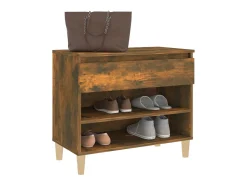 Mueble zapatero madera contrachapada roble ahumado 70x36x60 cm ES260350