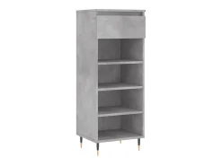 Mueble zapatero madera contrachapada gris hormigón 40x36x105 cm ES704381
