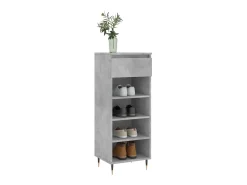 Mueble zapatero madera contrachapada gris hormigón 40x36x105 cm ES704381
