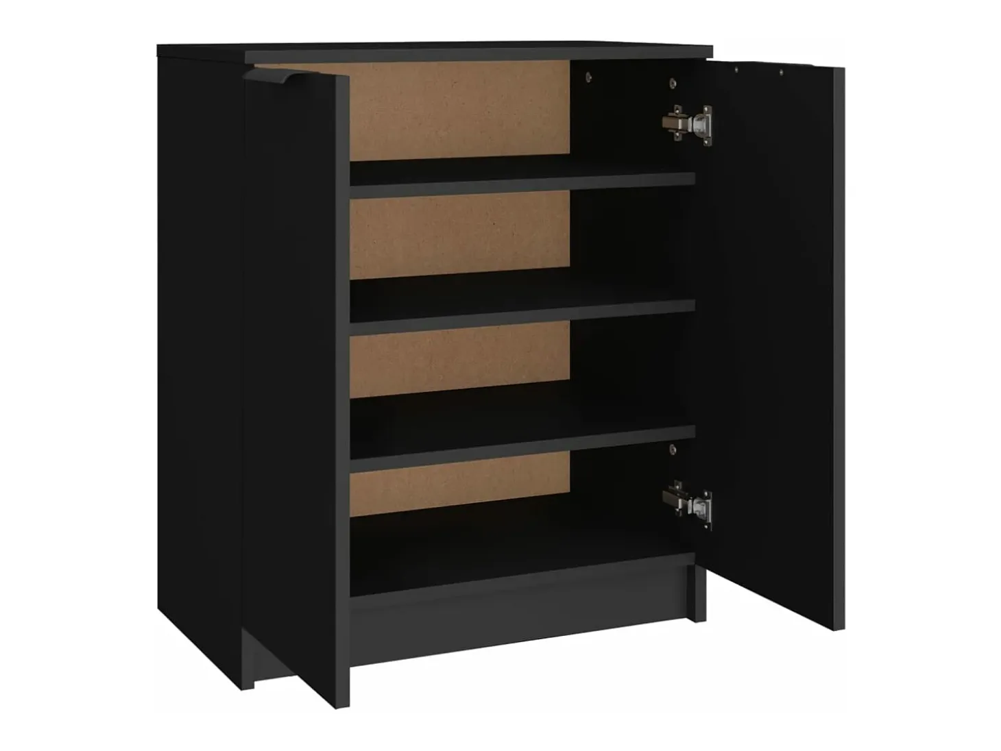 Mueble zapatero madera contrachapada negro 59x35x70 cm ES168085