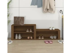 Mueble zapatero madera contrachapada marrón roble 150x35x45 cm ES231265