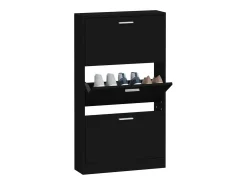 Mueble zapatero madera contrachapada negro 59x17x108 cm ES525926