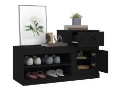 Mueble zapatero madera contrachapada negro 100x42x60 cm ES505711
