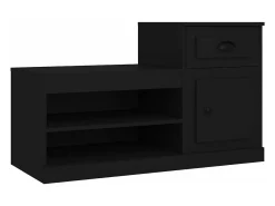 Mueble zapatero madera contrachapada negro 100x42x60 cm ES505711