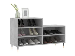 Mueble zapatero madera contrachapada gris hormigón 102x36x60 cm ES824508