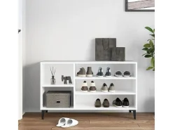 Mueble zapatero madera contrachapada blanco 102x36x60 cm ES197266