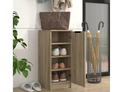 Mueble zapatero madera contrachapada roble sonoma 30x35x70 cm ES340885