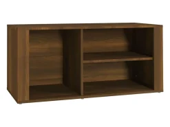 Mueble zapatero madera contrachapada marrón roble 100x35x45 cm ES844510