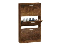Mueble zapatero madera contrachapada roble ahumado 59x17x108 cm ES388699