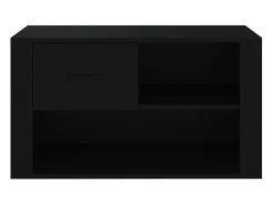 Mueble zapatero madera contrachapada negro 80x35x45 cm ES178825
