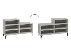 Mueble zapatero madera contrachapada gris hormigón 102x36x60 cm ES365930