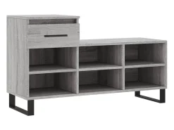 Mueble zapatero madera contrachapada gris Sonoma 102x36x60 cm ES996311