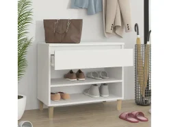 Mueble zapatero madera contrachapada blanco 70x36x60 cm ES819523
