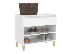 Mueble zapatero madera contrachapada blanco 70x36x60 cm ES819523