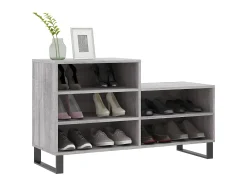 Mueble zapatero madera contrachapada gris Sonoma 102x36x60 cm ES856472