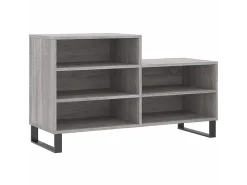 Mueble zapatero madera contrachapada gris Sonoma 102x36x60 cm ES856472