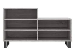 Mueble zapatero madera contrachapada gris Sonoma 102x36x60 cm ES856472