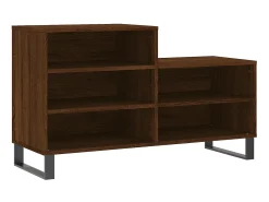 Mueble zapatero madera contrachapada roble marrón 102x36x60 cm ES301280