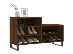 Mueble zapatero madera contrachapada roble marrón 102x36x60 cm ES301280