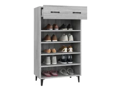 Mueble zapatero madera contrachapada gris Sonoma 60x35x105 cm ES580454