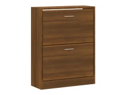 Mueble zapatero madera contrachapada marrón roble 63x24x81 cm ES288809